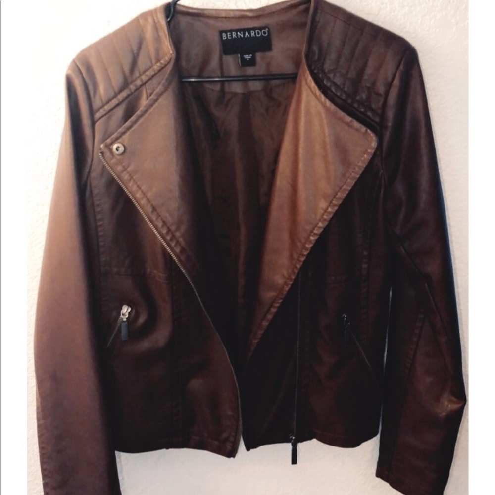 Brown leather jacket